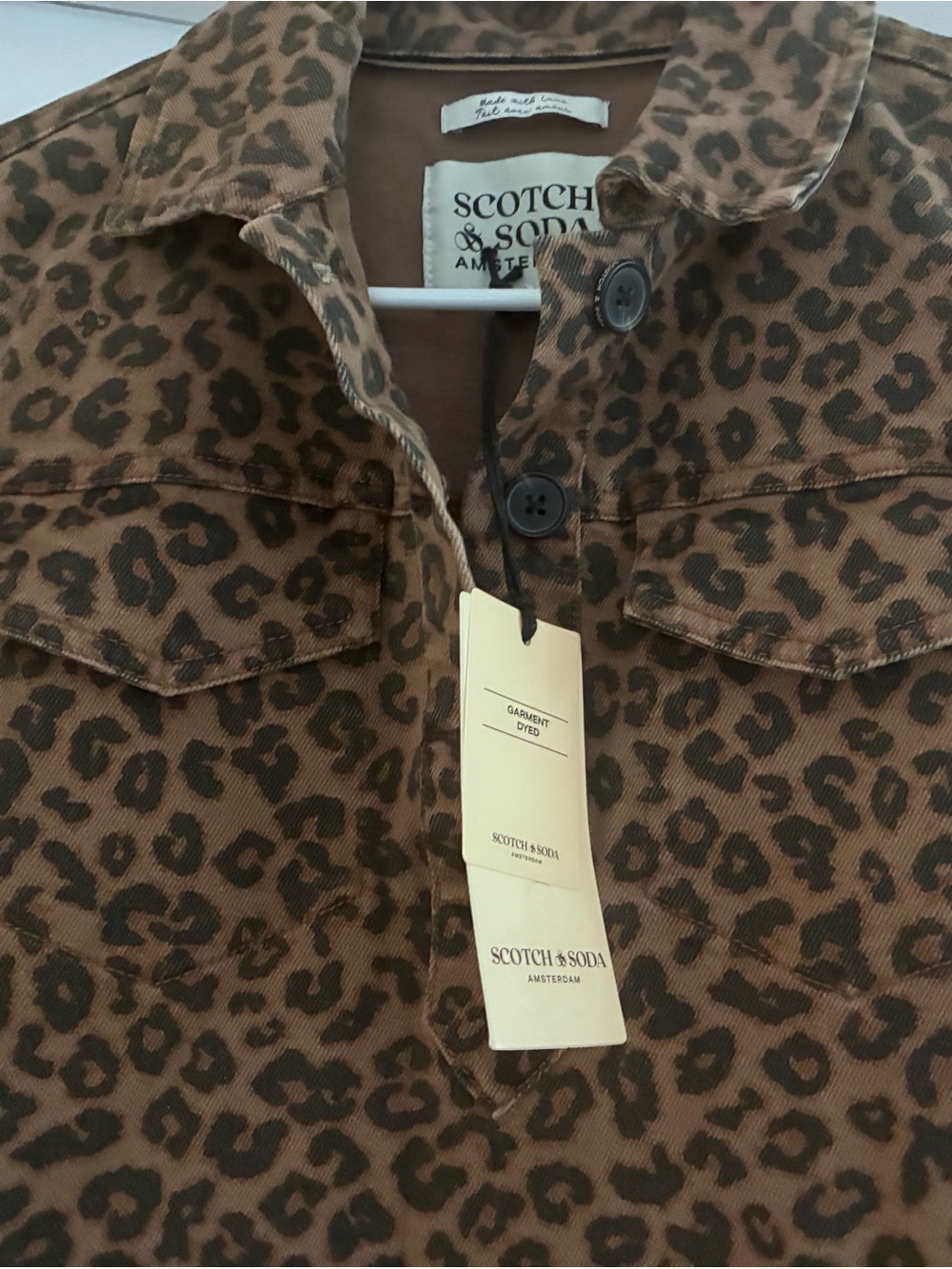Scotch & Soda Brown and Black Leopard Print Button-Up Top - Picture 3 of 4